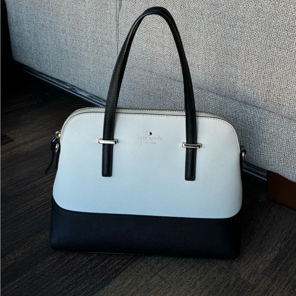 Kate Spade Shoulder Bag Black White Leather Purse